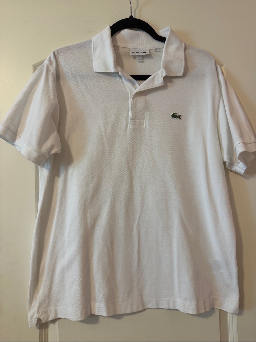 Lacoste White Polo with Green Crocodile Logo NWOT